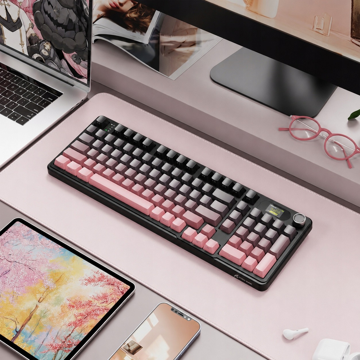 Kompaktowy układ 99 klawiszy z sekcją numeryczną w klawiaturze ATTACK SHARK X98 PRO.